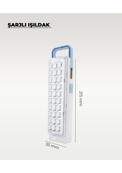 30 Ledli Şarjlı Işıldak Beyaz Işık indirimleri