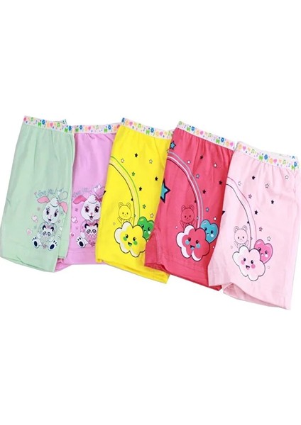 Tutku Baskılı Elastan Kız Çocuk Külot Boxer Şort (1 adet)