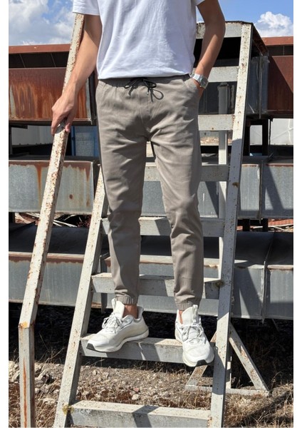 Erkek, Bel ve Paça Lastikli, Hi-Quality, Gabardin Dokuma, Pamuklu, Jogger Pantolon 270-2 fırsatları