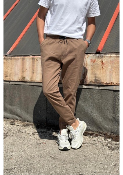 Erkek, Bel ve Paça Lastikli, Hi-Quality, Gabardin Dokuma, Pamuklu, Jogger Pantolon 270-2