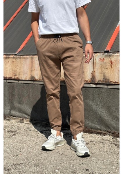 Erkek, Bel ve Paça Lastikli, Hi-Quality, Gabardin Dokuma, Pamuklu, Jogger Pantolon 270-2