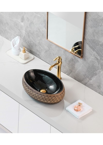 Kahverengi Deliksiz Çanak Lavabo