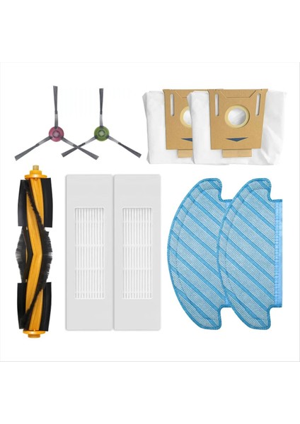 Ecovacs Deebot N10 / N10 Plus Ana Yan Fırça Hepa Filtre Mop Kumaşları Toz Çantası Robot Elektrikli Süpürge Yedek Parçaları (Yurt Dışından)