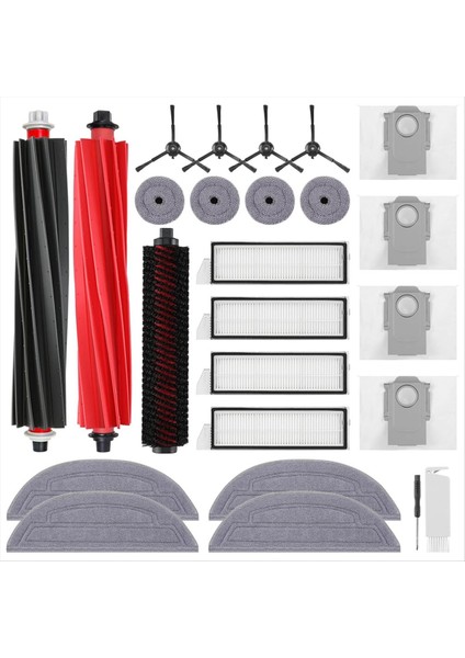 Roborock S8 Maxv Ultra Vakuf Süpürücü Ana Yan Fırçalar Hepa Filtreleri Bez Toz Çantaları Aksesuarları (Yurt Dışından)