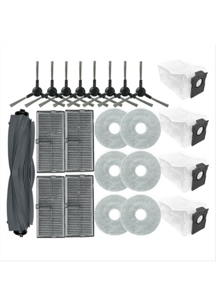 Dreame Bot L10S Için 23PCS Plus Robot Vakum Temizleyici Yedek Parçalar Ana Yan Fırça Mop Bez Hepa Filtre Toz Çantası (Yurt Dışından)