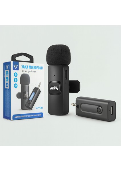 🎤 Subzero WM66 Kablosuz Yaka Mikrofonu | Ios & Type-C Uyumlu, Gürültü Engelleme ve Kristal Ses Kalitesi fiyatları