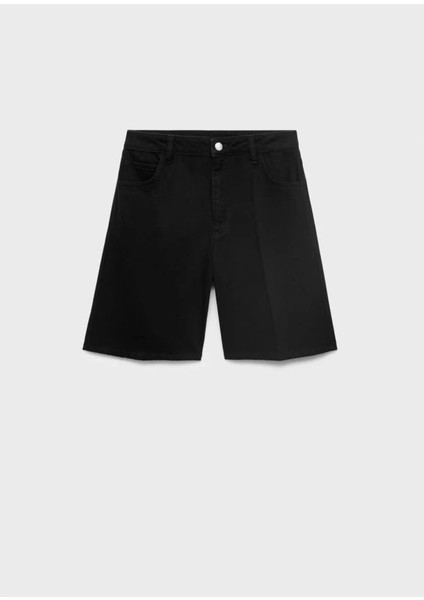 Yüksek Belli Bermuda Denim Şort