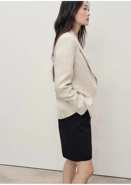 Yüksek Belli Bermuda Denim Şort indirimleri