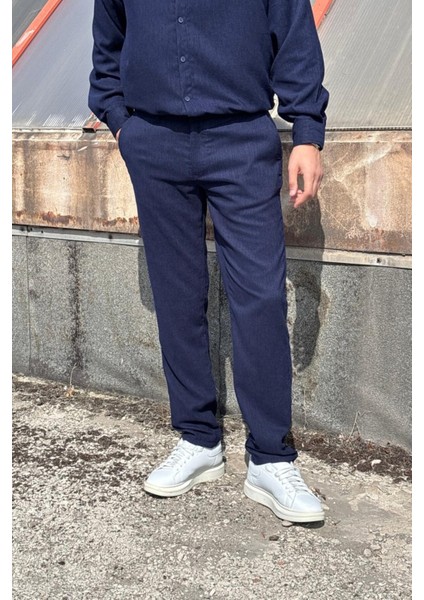 Erkek, Bel Lastikli, Dokuma Kadife, Regular-Fit, Old Money Culture, Pantolon 305