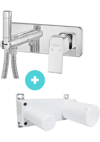 Tiera Ankastre Taharet Bataryası Sıva Üstü Grubu - Perlatörlü ECAK102167005KP