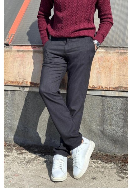 Erkek, Bel Lastikli, Dokuma Kadife, Regular-Fit, Old Money Culture, Pantolon 305