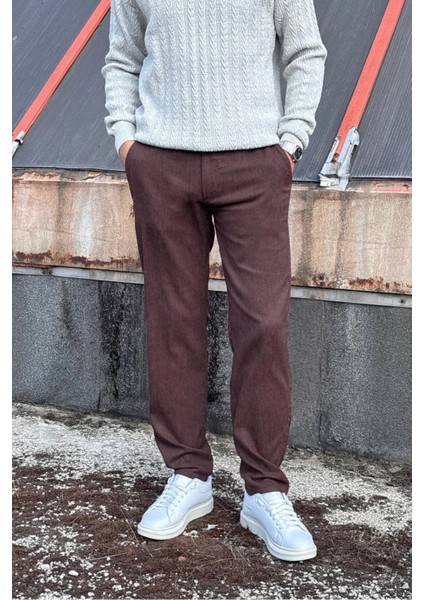 Erkek, Bel Lastikli, Dokuma Kadife, Regular-Fit, Old Money Culture, Pantolon 305 modelleri