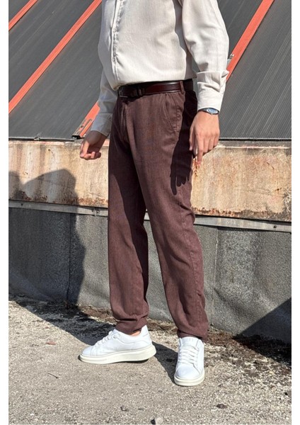 Erkek, Bel Lastikli, Dokuma Kadife, Regular-Fit, Old Money Culture, Pantolon 305
