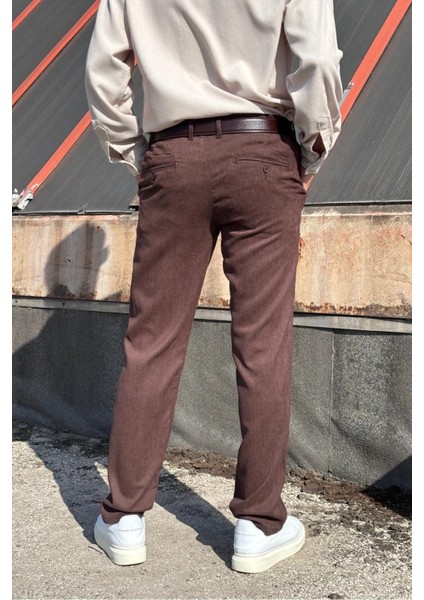 Erkek, Bel Lastikli, Dokuma Kadife, Regular-Fit, Old Money Culture, Pantolon 305