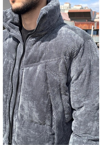 Çıkarılabilir Kapüşonlu, Kadife Kumaş, Dik Yaka, Soğuğa Karşı Dayanıklı, Şişme Mont 2484 indirimleri