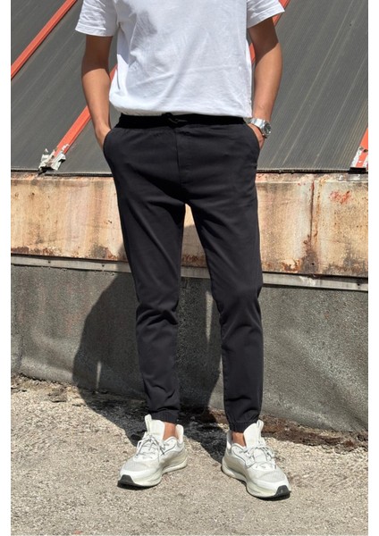 Erkek, Bel ve Paça Lastikli, Hi-Quality, Gabardin Dokuma, Pamuklu, Jogger Pantolon 270-2