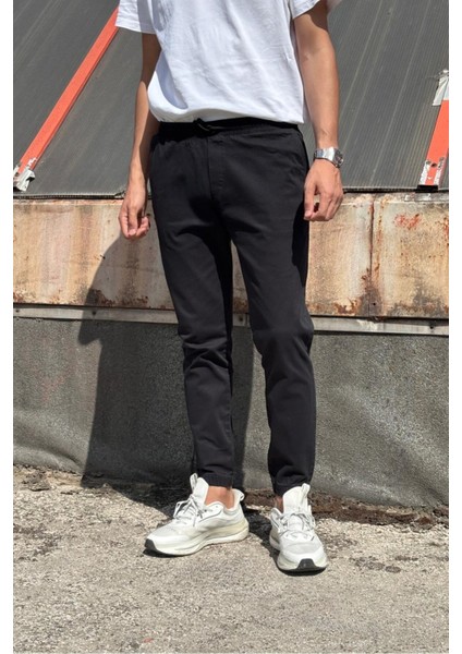 Erkek, Bel ve Paça Lastikli, Hi-Quality, Gabardin Dokuma, Pamuklu, Jogger Pantolon 270-2