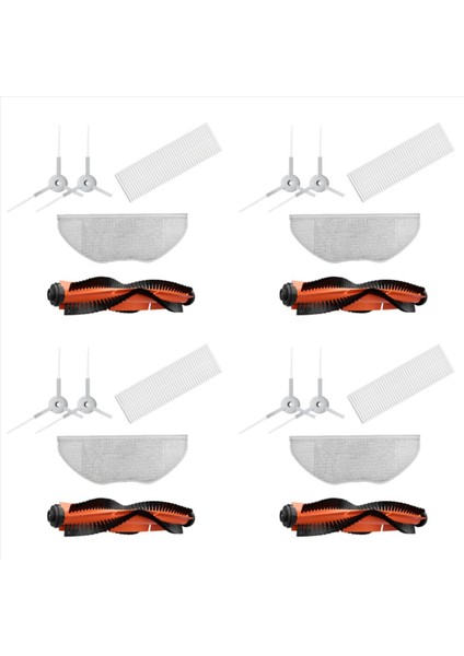 Xiaomi Mijia Için 4x G1 Mjstg1 Mı Robot Vakum-Mop Essential Xiaomi Aksesuarları Ana Roller Fırça Hepa Filtre Mop Bezi (Yurt Dışından)