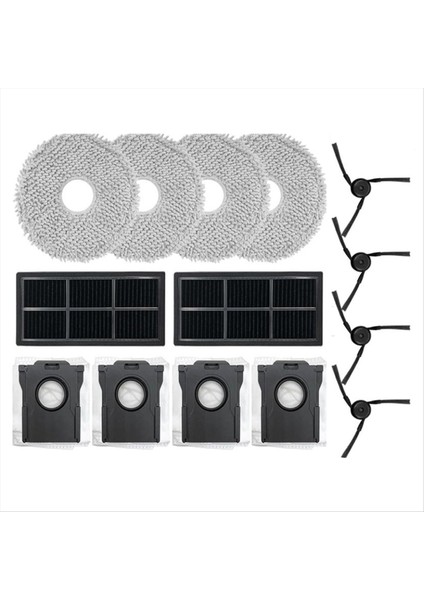 Dream Için 14PCS X40 Ultra /X40 Pro Ultra /S30 Pro Ultra Robot Vakum Değiştirin Parçalar Yan Fırça Filtre Paspas Bezi Tuz Çantası (Yurt Dışından)