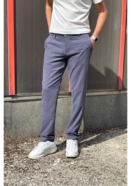 Erkek, Bel Lastikli, Dokuma Kadife, Regular-Fit, Old Money Culture, Pantolon 305