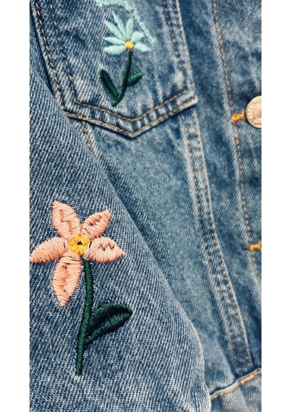 Kız Çocuk Nakışlı Kot Ceket modelleri