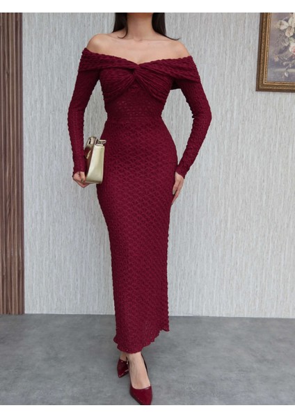 Ön Düğüm Detaylı Dantel Elbise modelleri