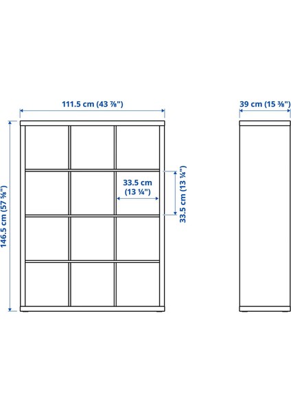 Kallax Açık Raf Ünitesi Venge 147 x 112 cm Kapaklı fiyatları