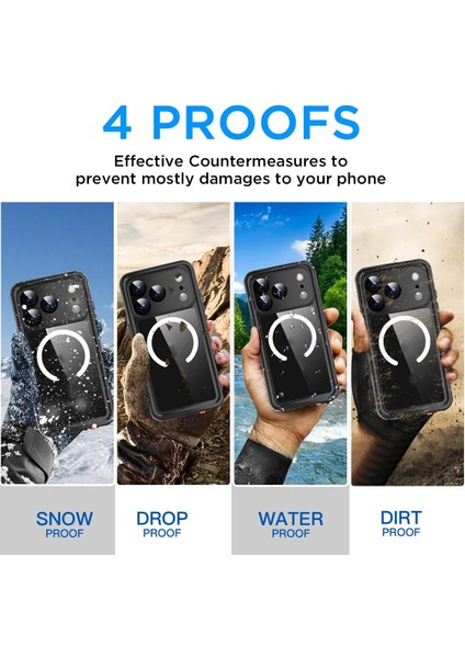 Apple iPhone 17 Pro Kılıf Su Geçirmez Tam Korumalı Magsafe'li 360 Darbeye Dayanıklı Toz Geçirmez Kapak indirimleri