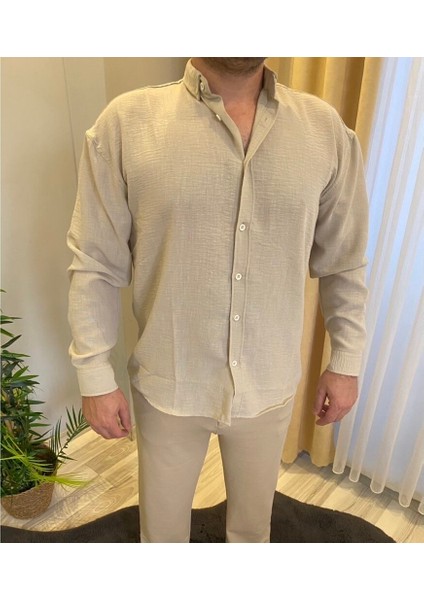 Oversize Keten Gömlek