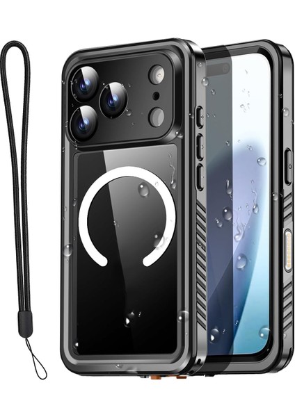 Apple iPhone 17 Pro Max Kılıf Su Geçirmez Tam Korumalı Magsafe'li 360 Darbeye Dayanıklı Toz Geçirmez Kapak