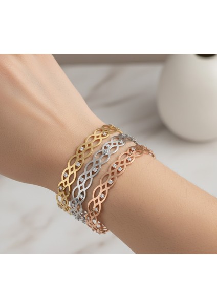 14 Ayar Taş Detaylı Bilezik - 5,18GR. fiyatları