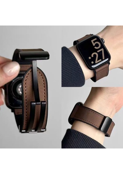 Apple Watch Seri 44/42 mm Uyumlu Deri Kordon fiyatları