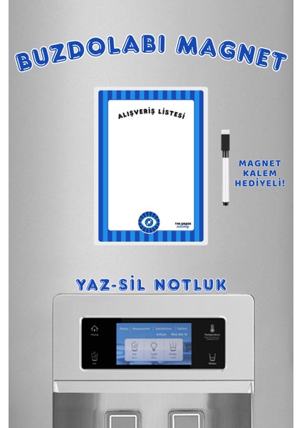 Yaz Sil Notluk Alışveriş Listesi Nazarlık Göz Nazar Boncuğu Temalı Magnetli Buzdolabı Notluk Nazar fiyatları