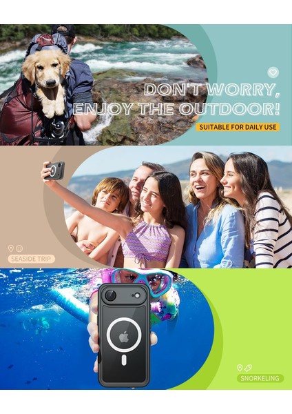 Apple iPhone 17 Air Kılıf Su Geçirmez Tam Korumalı Magsafe'li 360 Darbeye Dayanıklı Toz Geçirmez Kapak