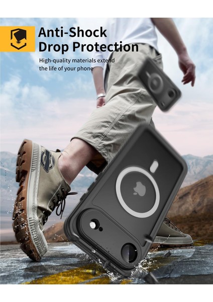 Apple iPhone 17 Air Kılıf Su Geçirmez Tam Korumalı Magsafe'li 360 Darbeye Dayanıklı Toz Geçirmez Kapak