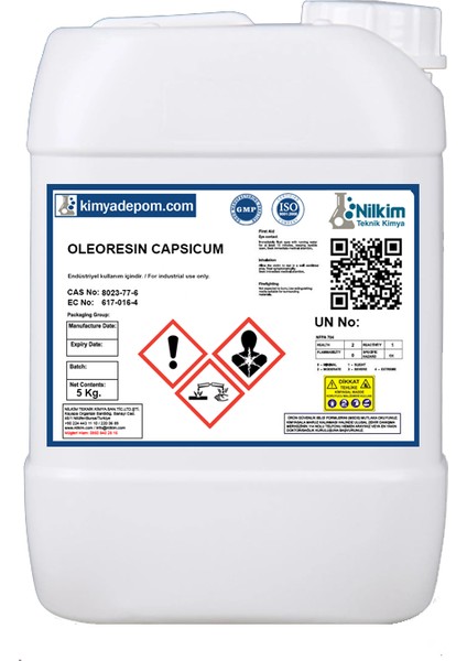 Capsicum Acı Biber Oleoresin 5 Kg.
