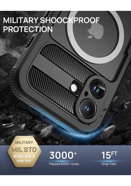 Apple iPhone 17 Uyumlu Kılıf Su Geçirmez Tam Korumalı Magsafe'li 360 Darbeye Dayanıklı Toz Geçirmez Kapak