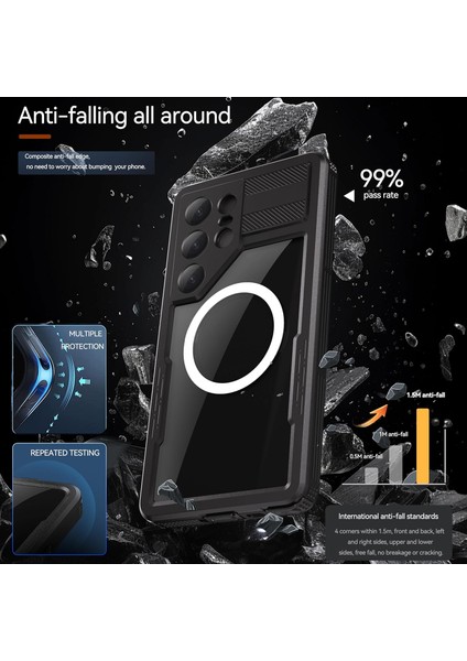 Samsung Galaxy S25 Ultra Su Geçirmez Kılıf Tam Korumalı Magsafe'li 360 Darbeye Dayanıklı Toz Geçirmez Kapak modelleri