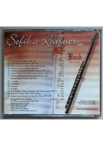 Şefika Kutluer & Peter Breiner Jazz Trio Coming Bach For Flute CD (Orijnal Dönem Baskı Cd) fiyatları