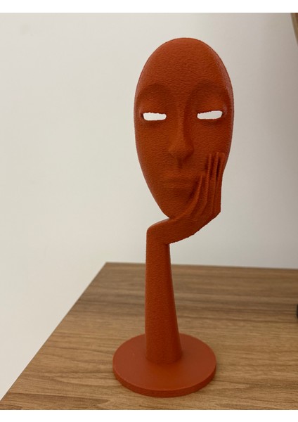 Dekoratif Düşünen Yüz Heykel – Modern Minimalist Masa Üstü Biblo