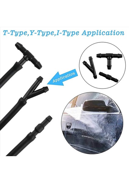 2x Evrensel Ön Cam Yıkayıcı Nozul Hortum Hortum Kiti Çoğu Araba Yıkayıcısı Için Hortum Konektörlü (6m + 30 Adet Konektörler) (Yurt Dışından) modelleri