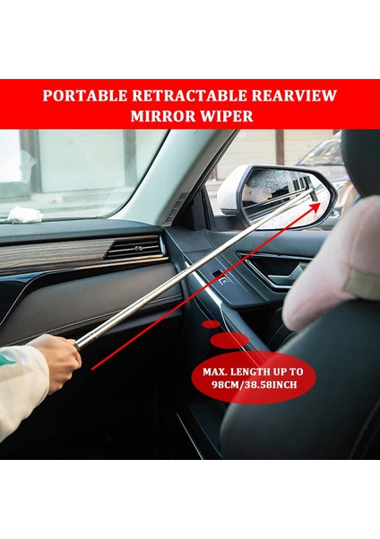 Araba Geri Çekilebilir Dikiz Aynası Silecek Ayarlanabilir Araba Dikiz Kapısı Ayna Fırçası Ayna Silecek ile Katmanlı Fırça Kafası (Yurt Dışından) indirimleri