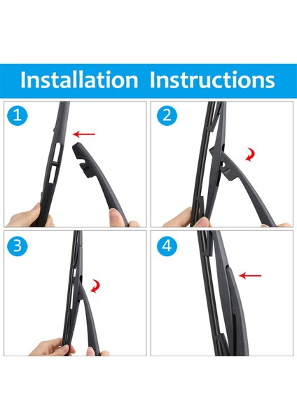 Honda Fit Jazz 2014-2019 Için Arka Ön Cam Silecek Bıçak Kolu Seti Bıçak Seti ile Ön Cam Silecek Kolu (Yurt Dışından) fırsatları