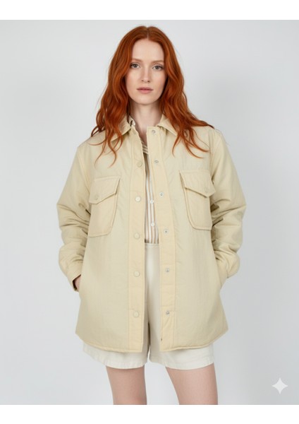 Kadın Ekru Hafif Mont