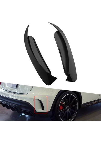 Çift Arka Tampon Havalandırma Kapağı Kanatları Ayırıcı Trim Mercedes-Benz Gla 200 250 X156 GLA45 Amg 2013-2018 (Yurt Dışından) fiyatları