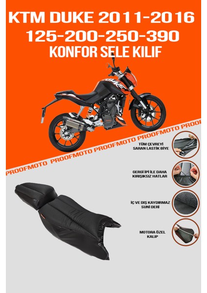 KTM DUKE 125-200-250-390 (2011 - 2016) Konfor Sele Kılıf
