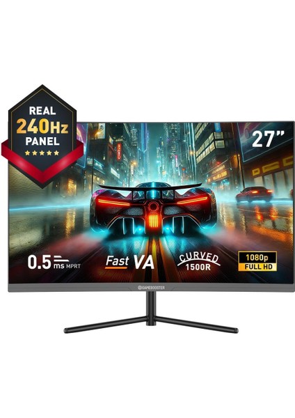 GB-27C240FF 27" 240Hz Fast Va 0.5ms Fhd 1*hdmı-1*dp Rgb Curved Gaming Monitör