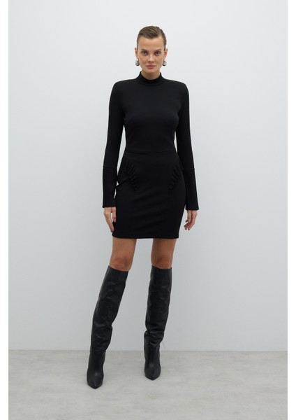 Örme Mini Elbise Siyah K2521004_001 indirimleri