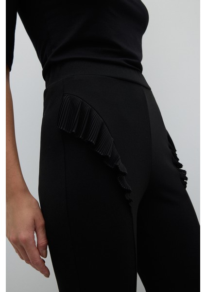 Düz Paça Örme Pantolon Siyah K2522007_001