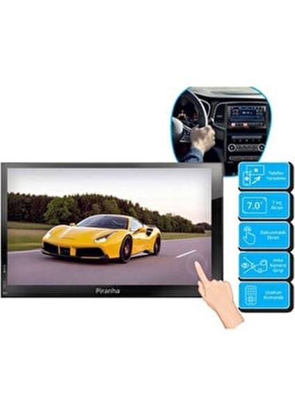 7785 Double Din Oto Teyp 7.0" Dokunmatik Ekran Bluetooth USB AUX Girişi indirimleri